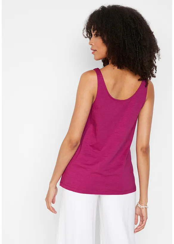 Baumwoll Top mit Knotendetails in lila von hinten (im Anschnitt) - bonprix
