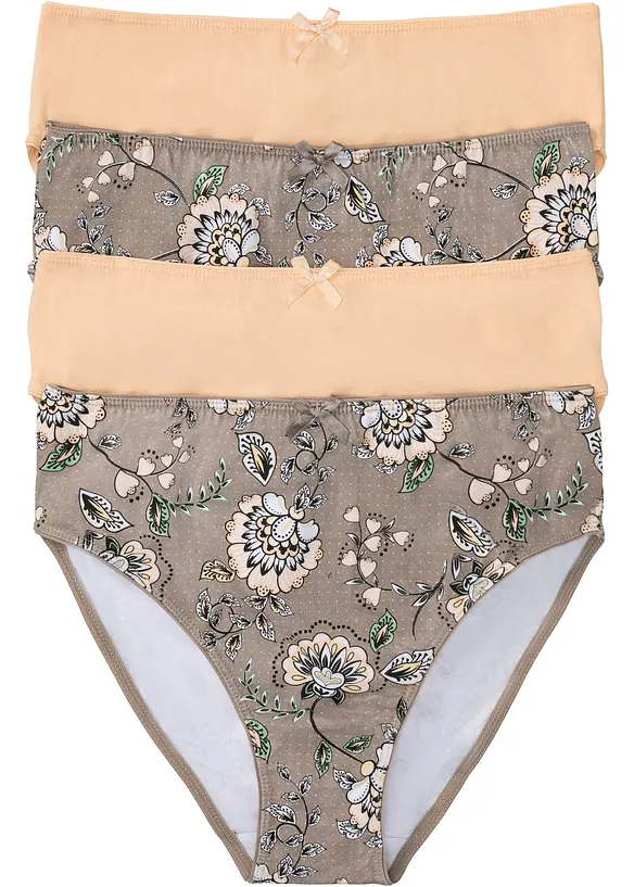 Maxislip mit Bio-Baumwolle (4er Pack) in braun von vorne - bonprix