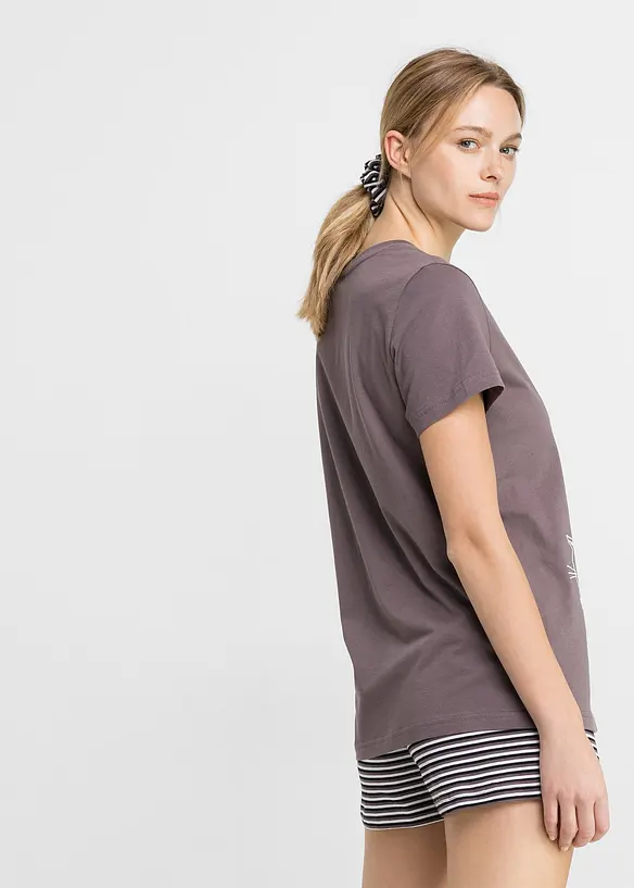 Shorty mit Haargummi in lila von hinten (Totalaufnahme) - bonprix