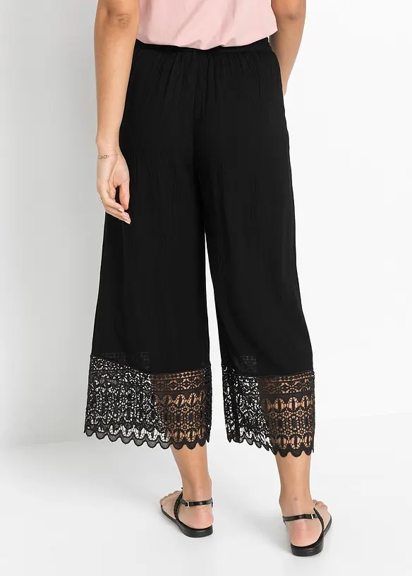 Culotte aus Viskose in schwarz von hinten - bonprix