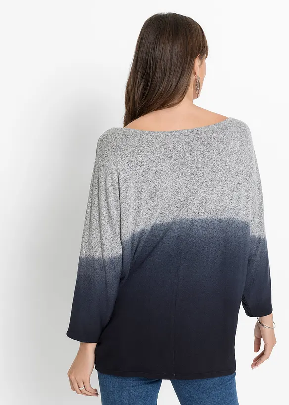 Oversize-Shirt mit Farbverlauf in grau von hinten (im Anschnitt) - bonprix