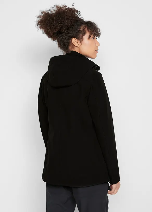 Wasserabweisende Stretch-Softshelljacke in schwarz von hinten (im Anschnitt) - bonprix