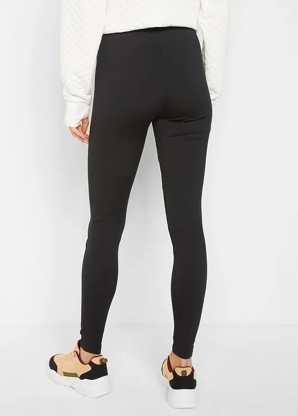 Knöchelfreie Thermo Sport-Leggings mit Tasche, schnelltrocknend in schwarz von hinten - bonprix