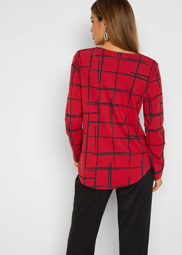 Longshirt in rot von hinten (im Anschnitt) - bonprix