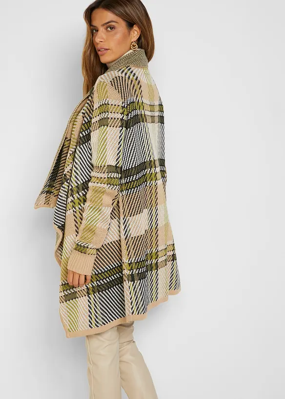 Longstrickjacke mit Fransen in weiß von hinten (im Anschnitt) - bonprix