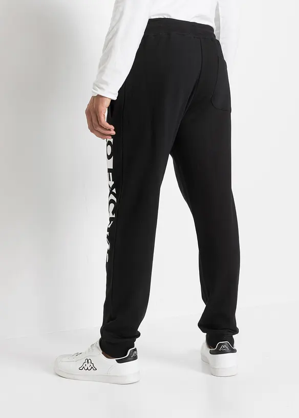 Jogginghose aus reiner Baumwolle in schwarz von hinten - bonprix