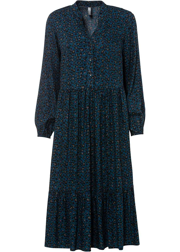 Midikleid aus Viskose in petrol von vorne - bonprix