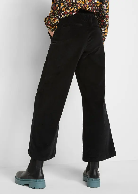 High-Waist-Cordhose aus Baumwoll-Mix in schwarz von hinten - bonprix High-Waist-Cordhose aus Baumwoll-Mix in schwarz von hinten - bonprix