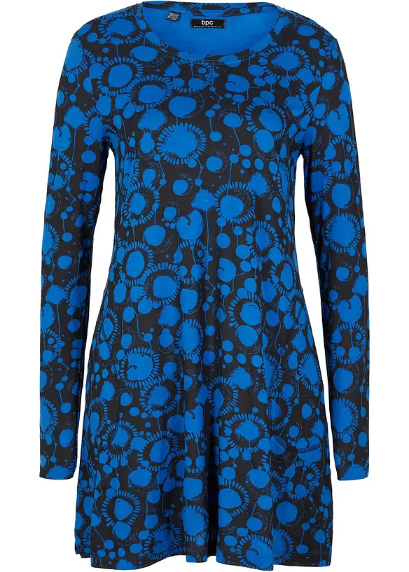 Longshirt aus Viskose-Mix in blau von vorne - bonprix