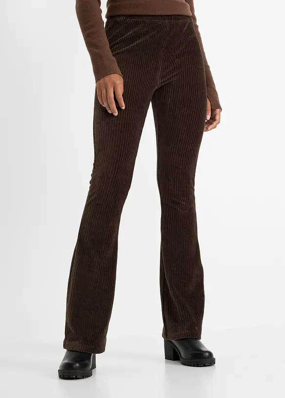 Ausgestellte Leggings in Cordoptik in braun von vorne - bonprix Ausgestellte Leggings in Cordoptik in braun von vorne - bonprix