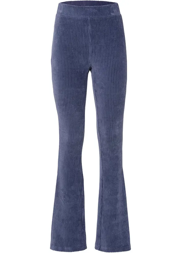 Ausgestellte Leggings in Cordoptik in blau von vorne - bonprix Ausgestellte Leggings in Cordoptik in blau von vorne - bonprix