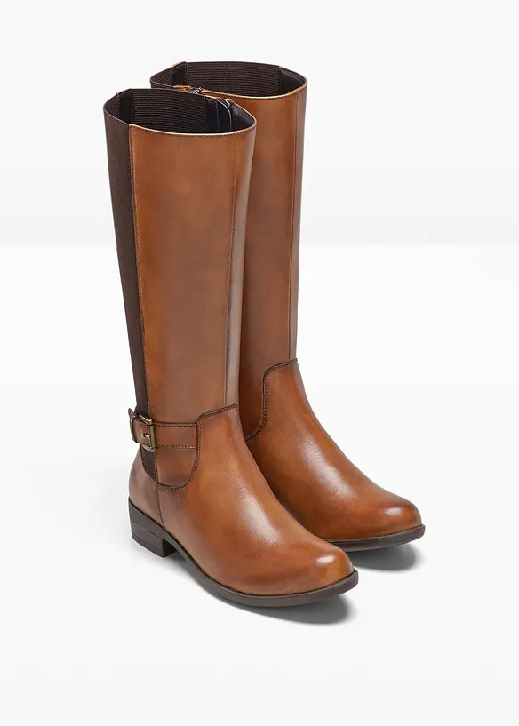 Stiefel aus Leder in braun - bonprix