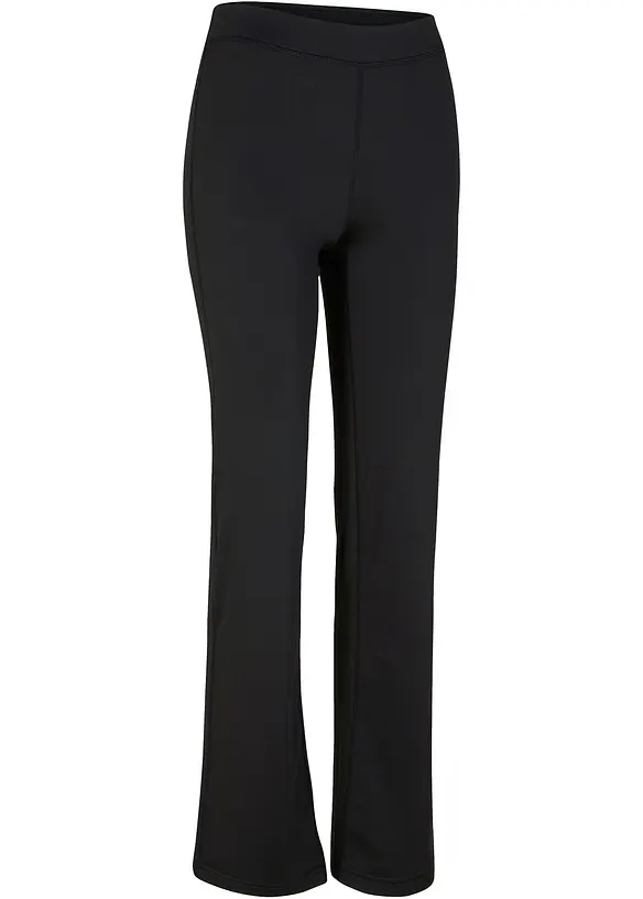 Ausgestellte Thermo Sport-Leggings, schnelltrocknend in schwarz von vorne - bonprix