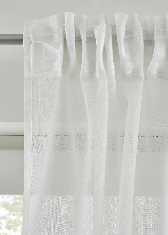Halbtransparenter Vorhang mit Struktur (1er Pack) in grün - bonprix