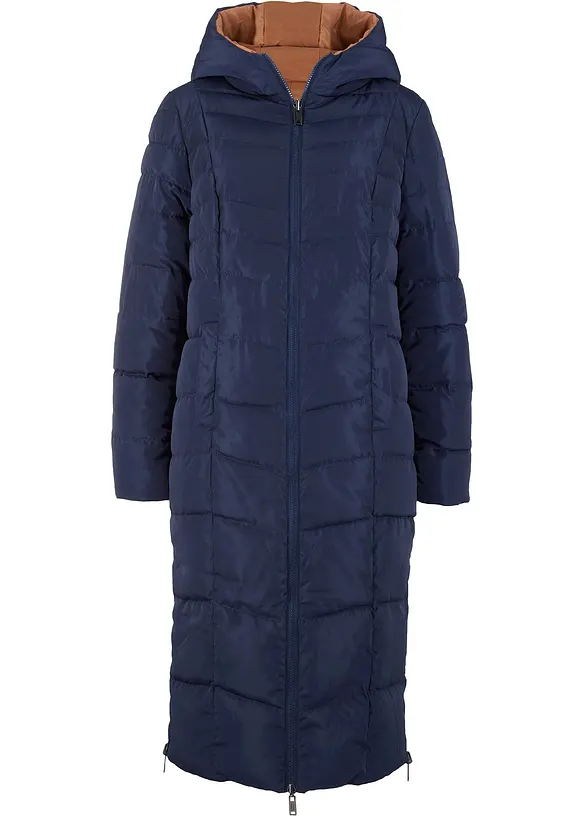 Wende-Steppmantel in blau von vorne - bonprix