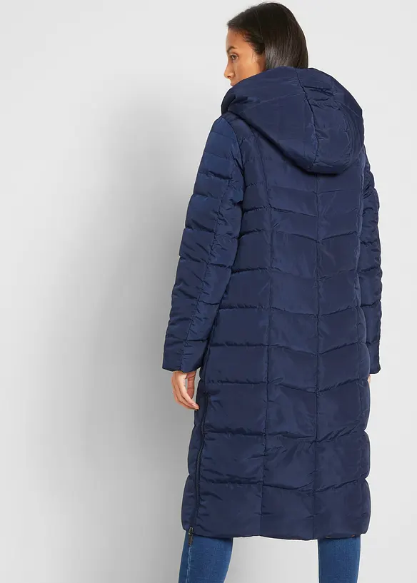 Wende-Steppmantel in blau von hinten (Totalaufnahme) - bonprix