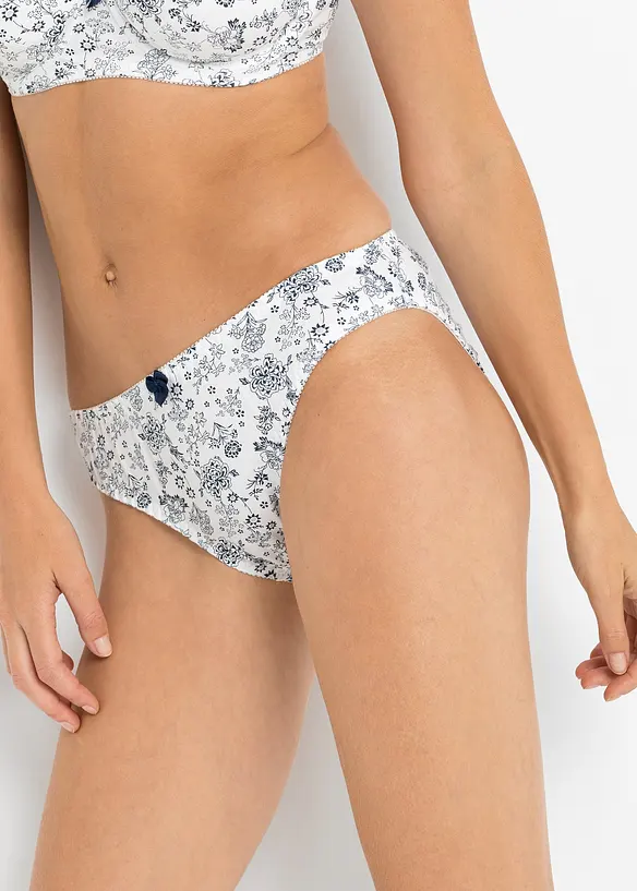 Slip mit Baumwolle (3er Pack) in blau von vorne - bonprix