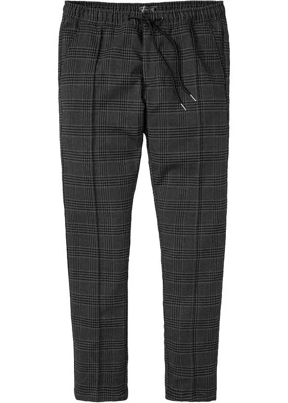 Hose in Wolloptik mit Bequembund, Regular-Fit in grau von vorne - bonprix