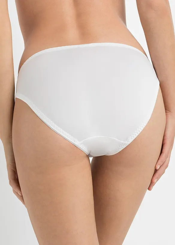 Slip mit Spitze (3er Pack) in weiß von hinten - bonprix