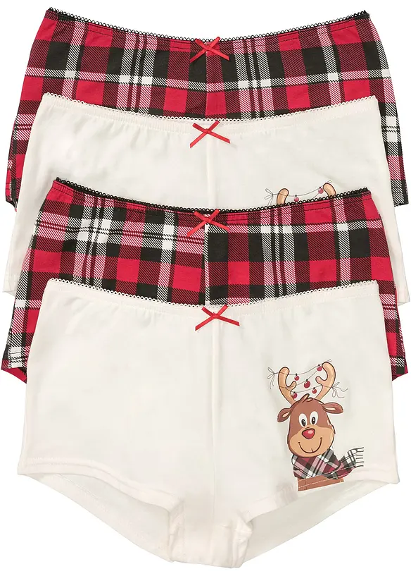 Maxipanty mit Baumwolle (4er Pack) in weiß von vorne - bonprix