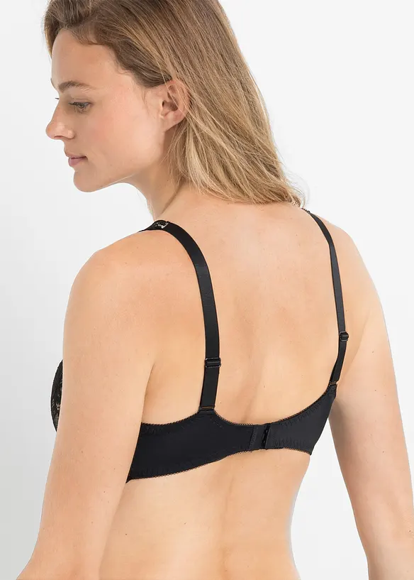 Bügel-BH mit zarter Spitze in schwarz von hinten (im Anschnitt) - bonprix