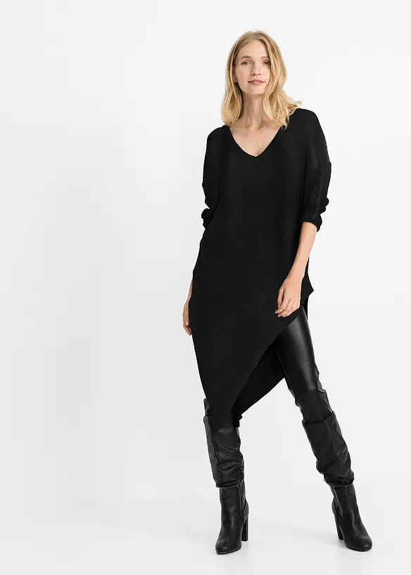 Long-Pullover in schwarz von vorne (im Anschnitt) - bonprix