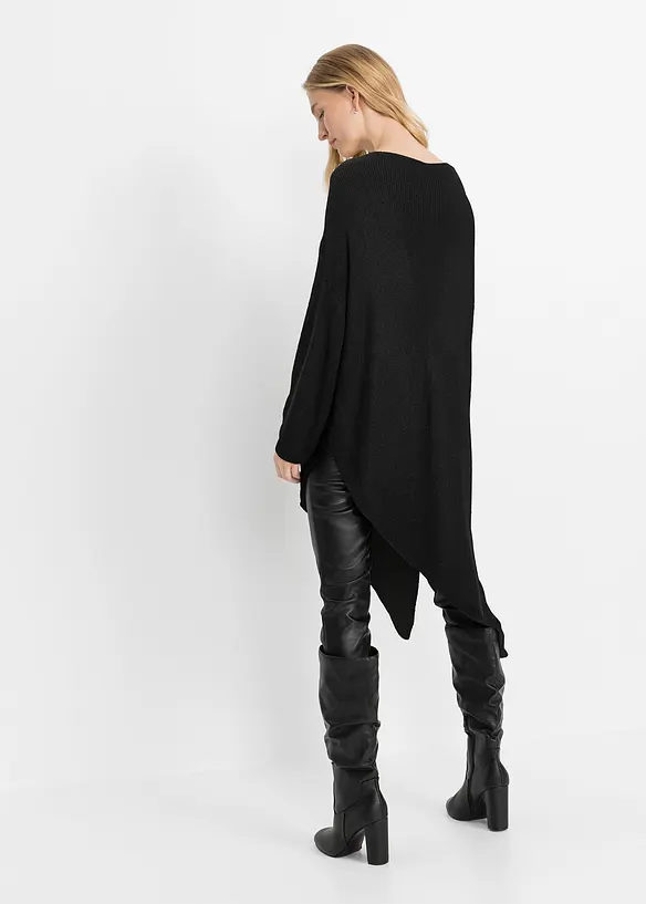 Long-Pullover in schwarz von hinten (im Anschnitt) - bonprix