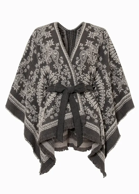 Poncho in grau - bonprix