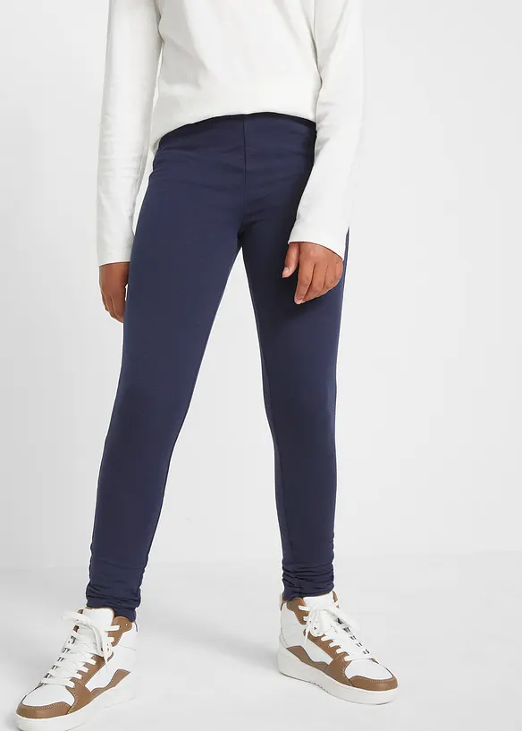 Thermo-Leggings in blau von vorne - bonprix