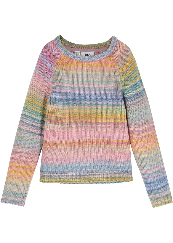 Grobstrick-Pullover in rosa von vorne - bonprix