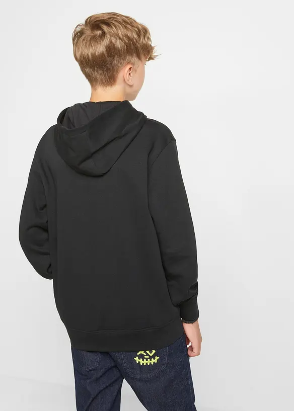 Hoodie aus weichem Baumwoll-Mix in schwarz von hinten (im Anschnitt) - bonprix