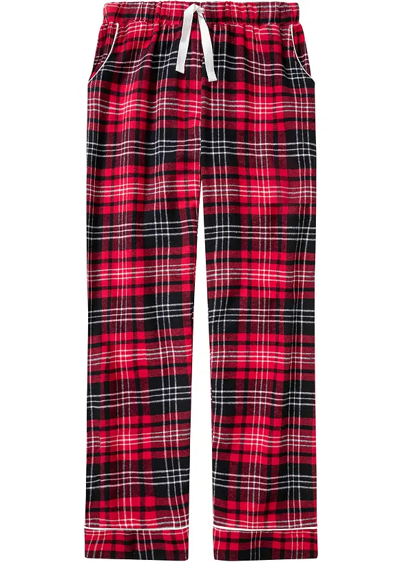 Gewebte Pyjamahose aus Flanell in rot von vorne - bonprix