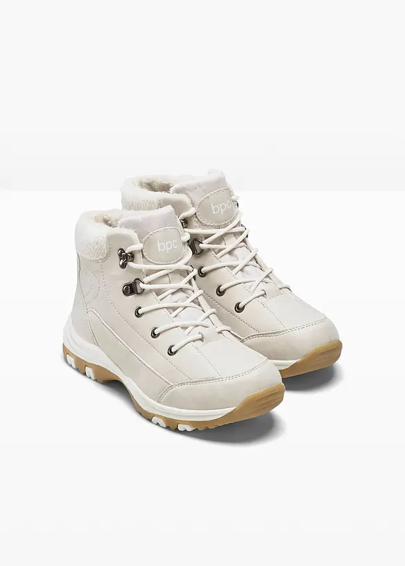 Gefütterte Schnürboots in beige - bonprix