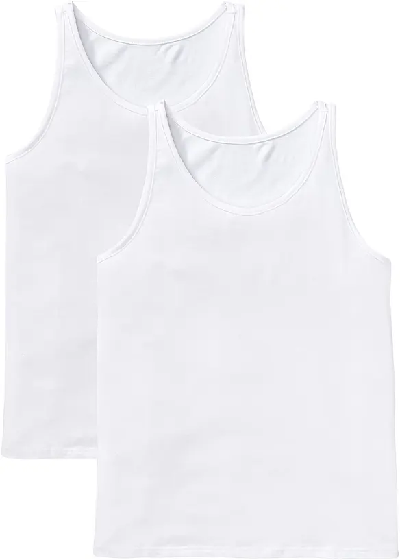 Unterhemd (2er Pack) in weiß von vorne - bonprix