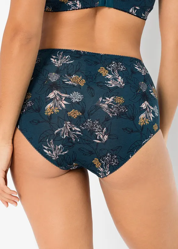 Highwaist Slip mit Bio-Baumwolle (4er Pack) in petrol von hinten - bonprix