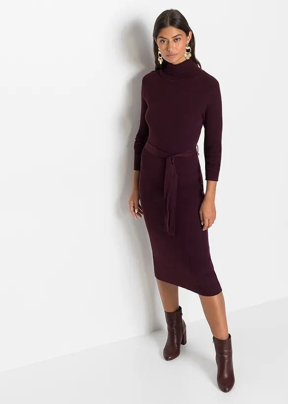 Strickkleid in rot von vorne (Totalaufnahme) - bonprix Strickkleid in rot von vorne (Totalaufnahme) - bonprix