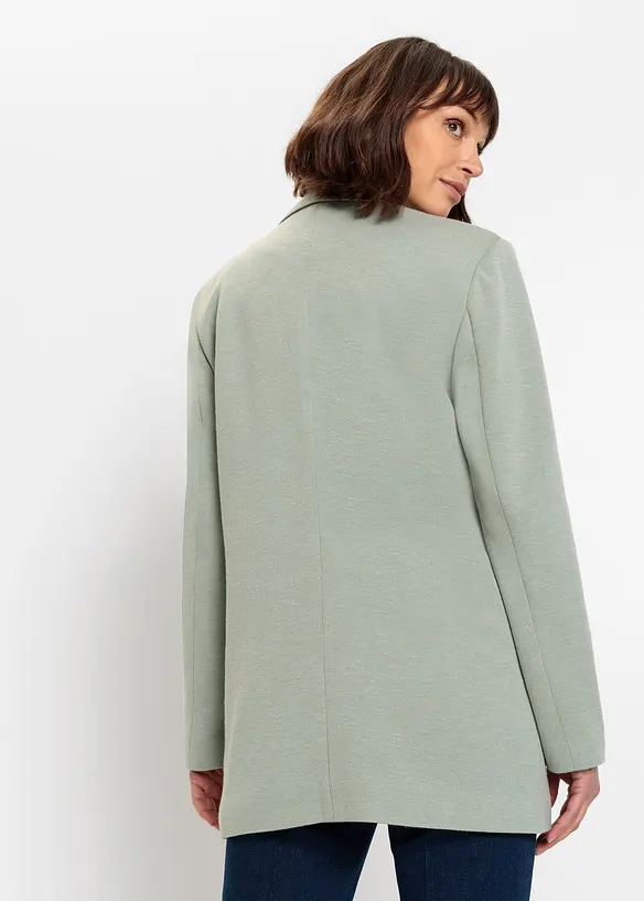 Langer Jersey-Blazer mit Taschen aus Viskose-Mix in grün von hinten (im Anschnitt) - bonprix