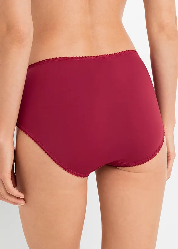 Maxislip aus Microfaser und mit Spitze (3er Pack) in schwarz von hinten - bonprix