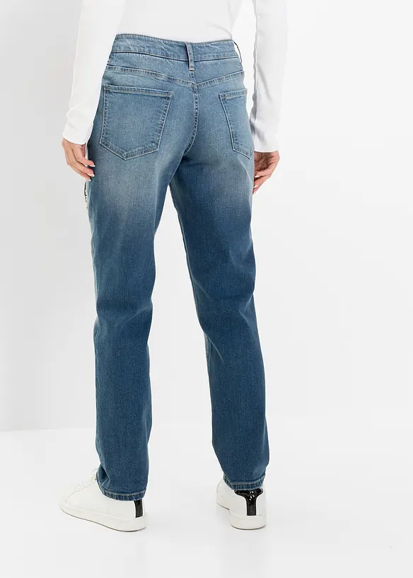 Boyfriend Jeans Mid Waist in blau von hinten - bonprix Boyfriend Jeans Mid Waist in blau von hinten - bonprix
