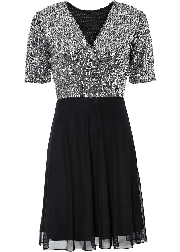 Minikleid in silber von vorne - bonprix