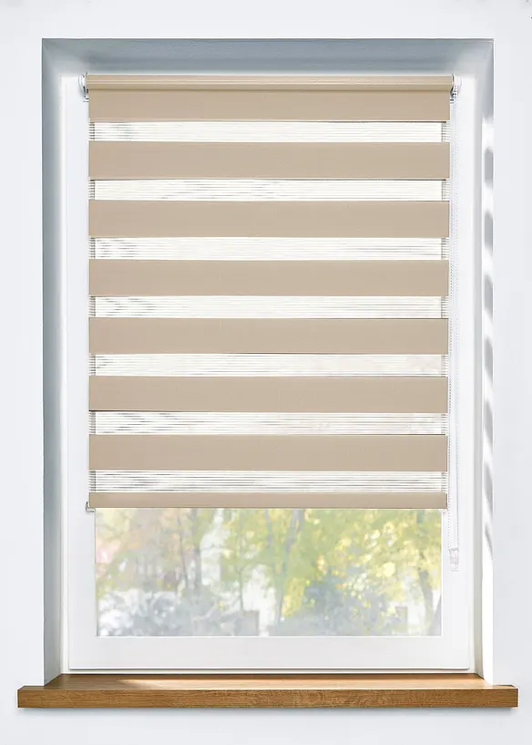 Doppelrollo ohne Bohren in beige - bonprix