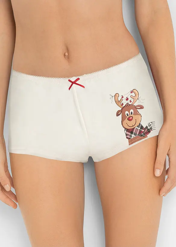 Maxipanty mit Baumwolle (4er Pack) in weiß von vorne - bonprix