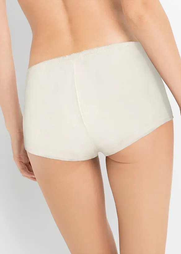 Maxipanty mit Baumwolle (4er Pack) in weiß von hinten - bonprix