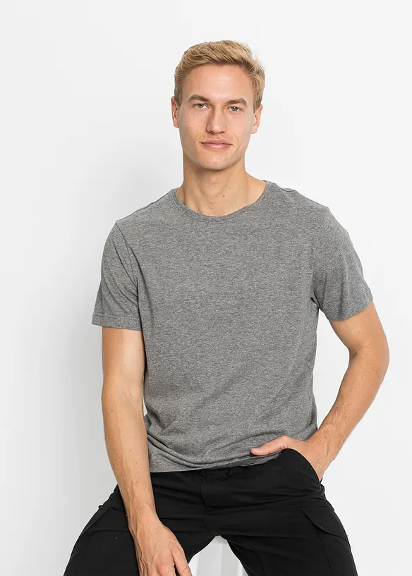 T-Shirt (5er Pack) in grün von vorne (im Anschnitt) - bonprix