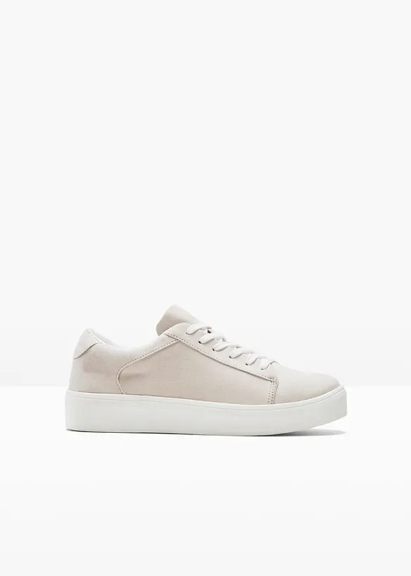Sneaker in beige von vorne - bonprix