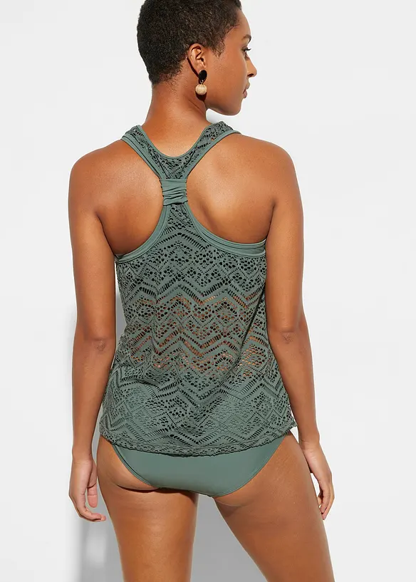 Tankini (2-tlg.Set) in grün von hinten (Totalaufnahme) - bonprix