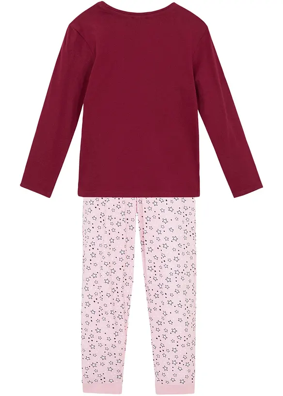 Mädchen Pyjama  (2-tlg. Set) in lila von hinten - bonprix