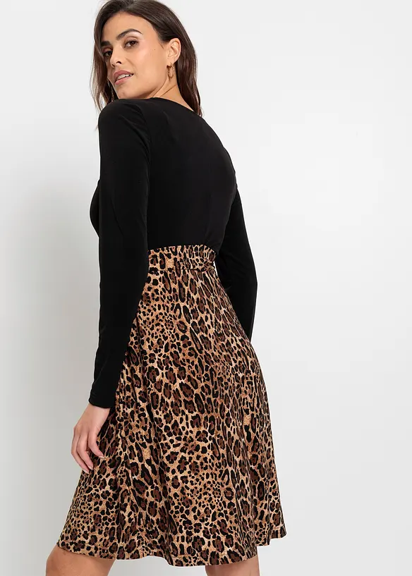 Minikleid mit Print in schwarz von hinten (Totalaufnahme) - bonprix