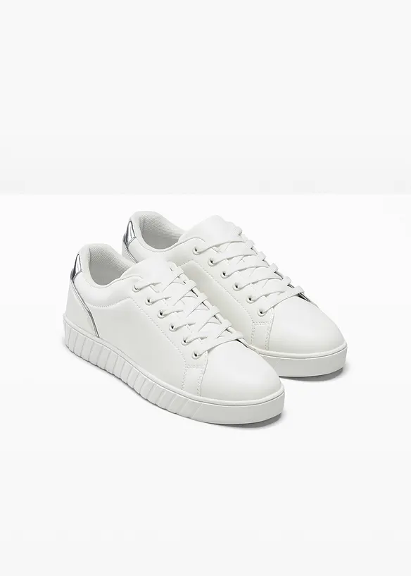 Sneaker mit Metallic-Details in weiß - bonprix