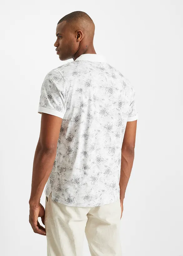 Poloshirt in weiß von hinten (im Anschnitt) - bonprix